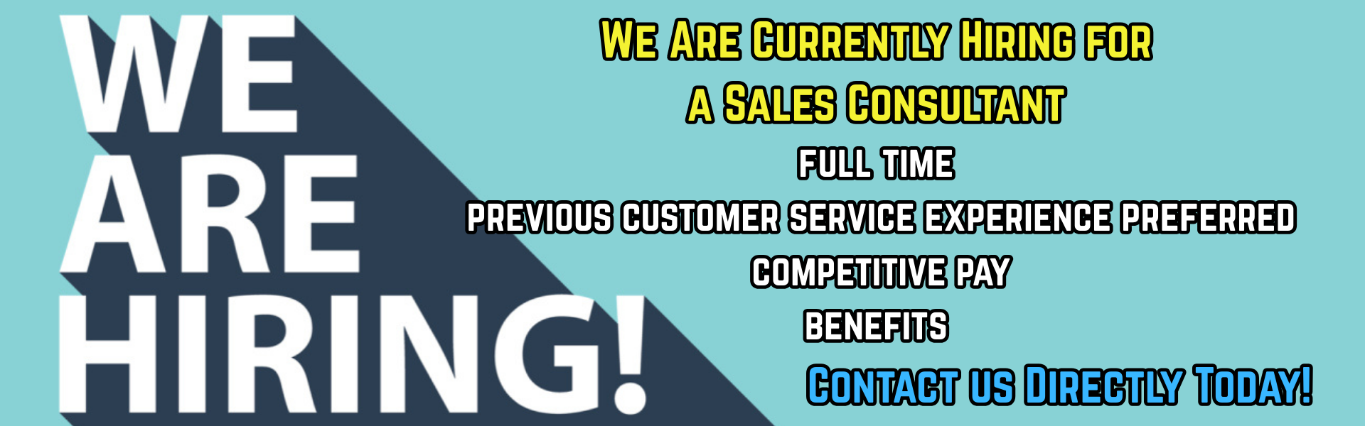 Now hiring banner April 2026